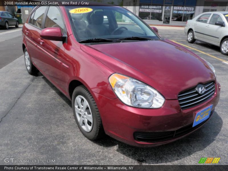 Wine Red / Gray 2008 Hyundai Accent GLS Sedan