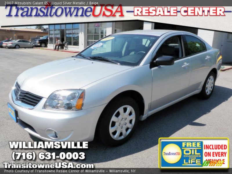 Liquid Silver Metallic / Beige 2007 Mitsubishi Galant ES