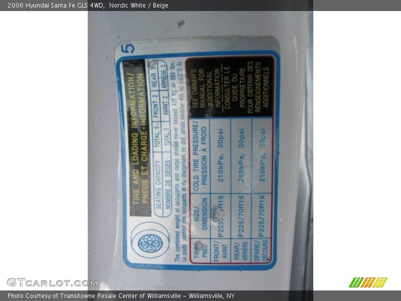 Nordic White / Beige 2006 Hyundai Santa Fe GLS 4WD