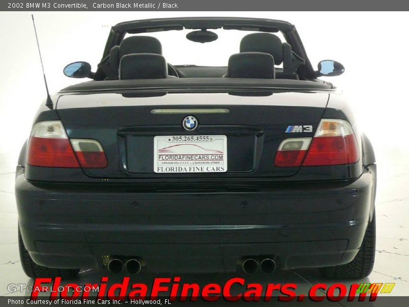 Carbon Black Metallic / Black 2002 BMW M3 Convertible