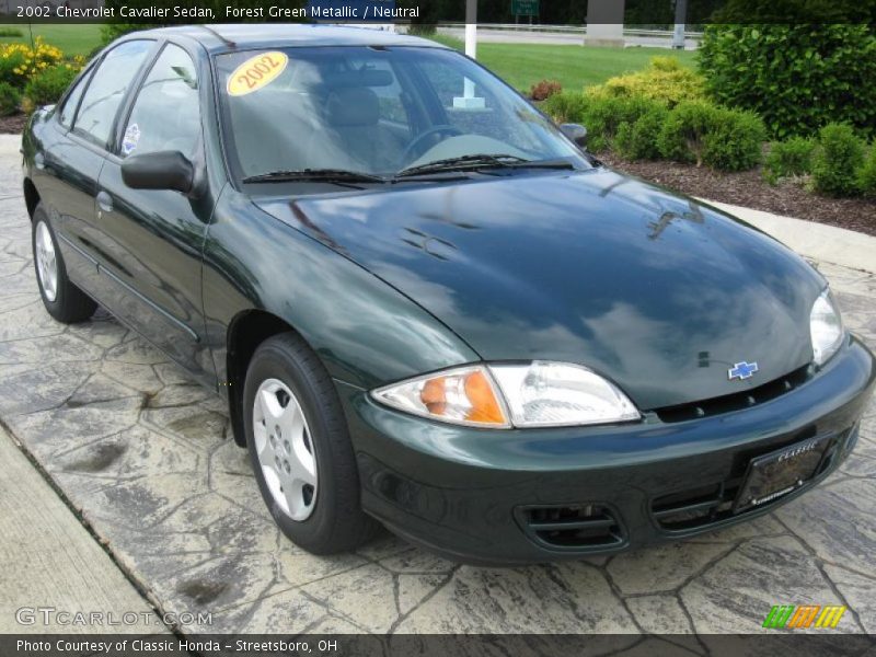 Forest Green Metallic / Neutral 2002 Chevrolet Cavalier Sedan