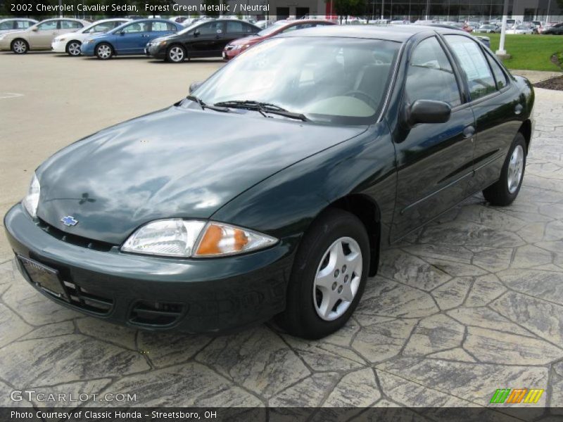 Forest Green Metallic / Neutral 2002 Chevrolet Cavalier Sedan