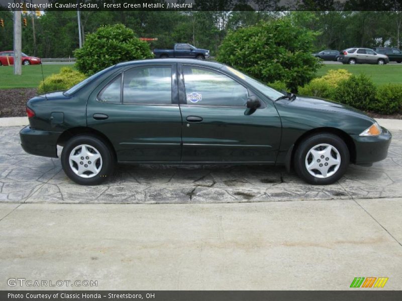 Forest Green Metallic / Neutral 2002 Chevrolet Cavalier Sedan