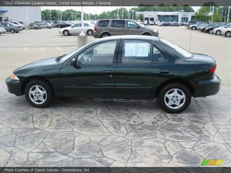 Forest Green Metallic / Neutral 2002 Chevrolet Cavalier Sedan