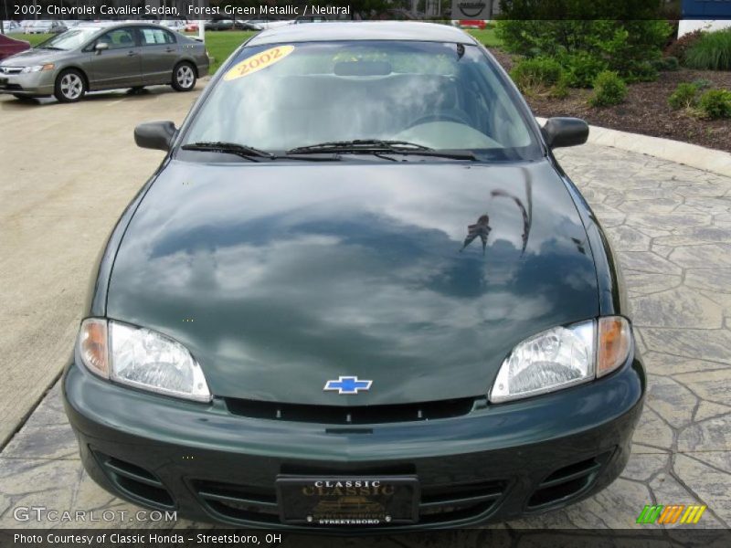 Forest Green Metallic / Neutral 2002 Chevrolet Cavalier Sedan