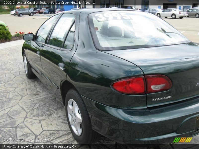 Forest Green Metallic / Neutral 2002 Chevrolet Cavalier Sedan