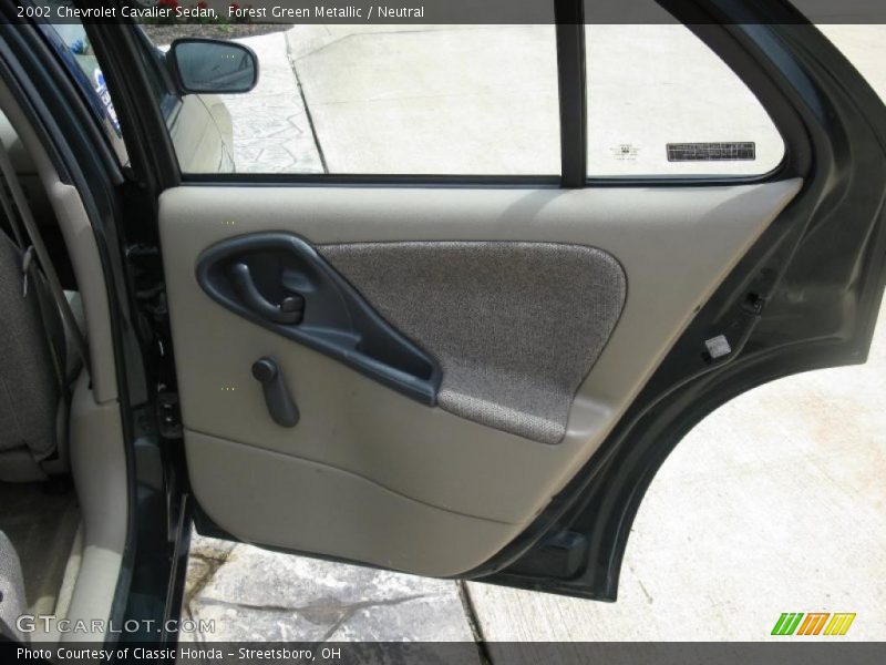 Forest Green Metallic / Neutral 2002 Chevrolet Cavalier Sedan