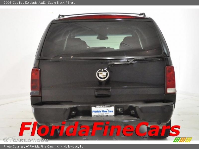 Sable Black / Shale 2003 Cadillac Escalade AWD