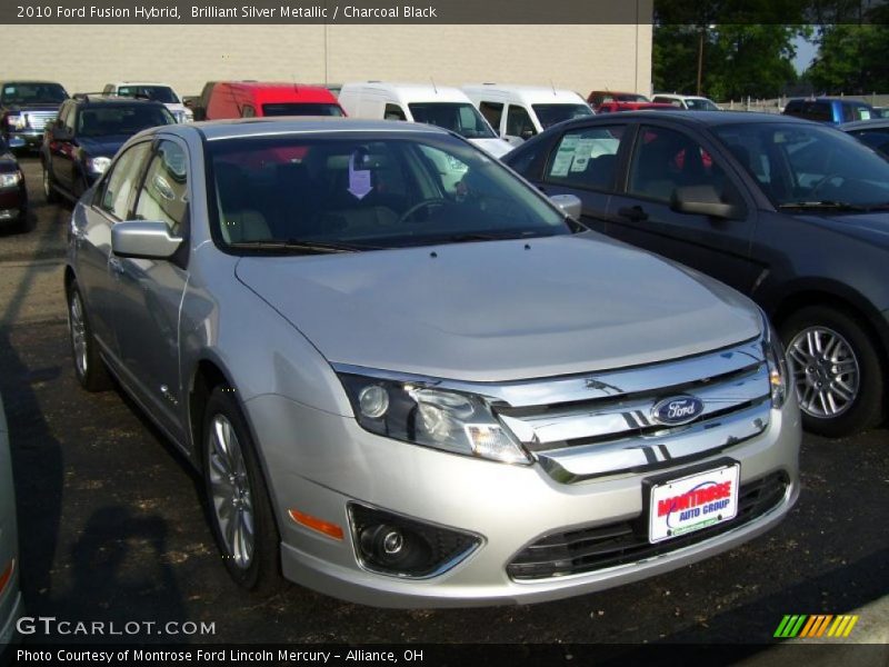 Brilliant Silver Metallic / Charcoal Black 2010 Ford Fusion Hybrid