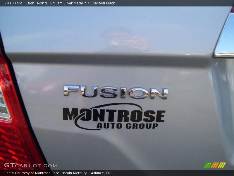 Brilliant Silver Metallic / Charcoal Black 2010 Ford Fusion Hybrid