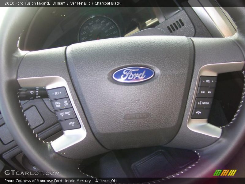 Brilliant Silver Metallic / Charcoal Black 2010 Ford Fusion Hybrid