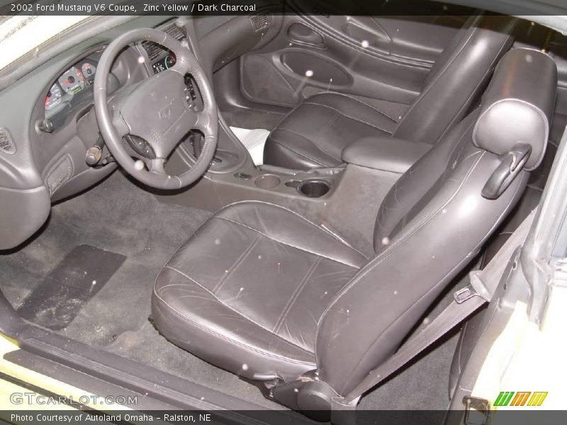 Zinc Yellow / Dark Charcoal 2002 Ford Mustang V6 Coupe