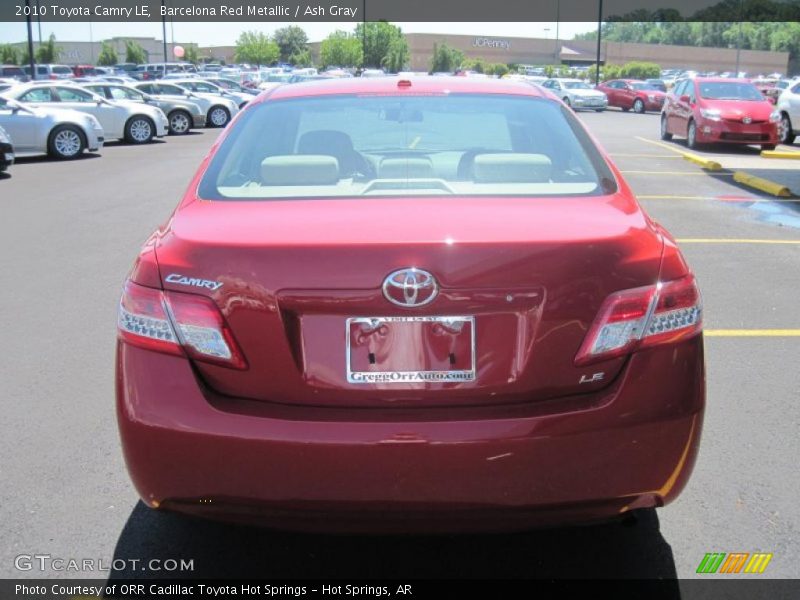 Barcelona Red Metallic / Ash Gray 2010 Toyota Camry LE