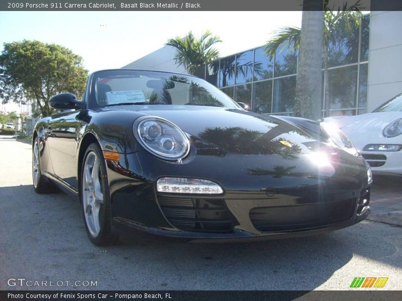 Basalt Black Metallic / Black 2009 Porsche 911 Carrera Cabriolet