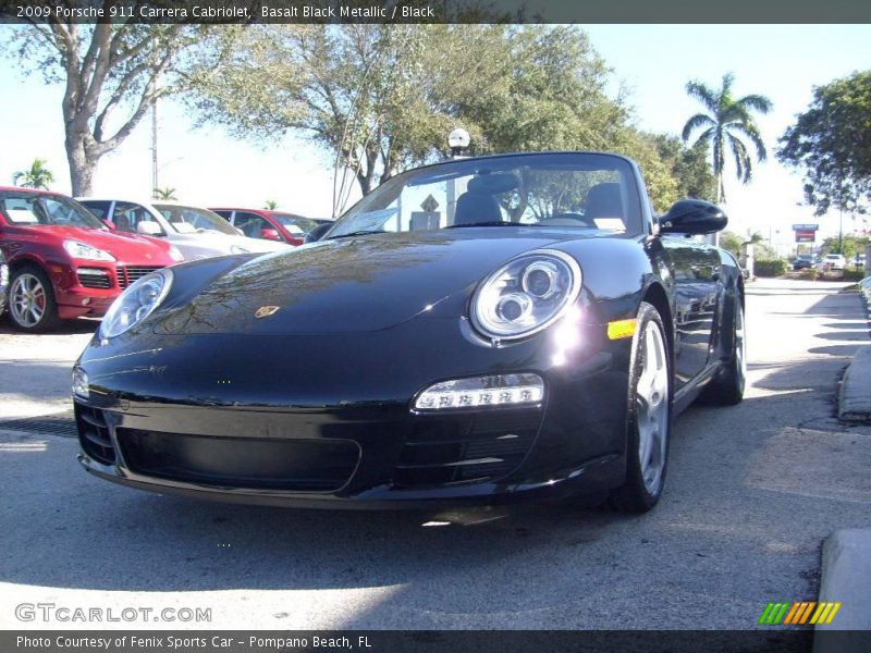 Basalt Black Metallic / Black 2009 Porsche 911 Carrera Cabriolet