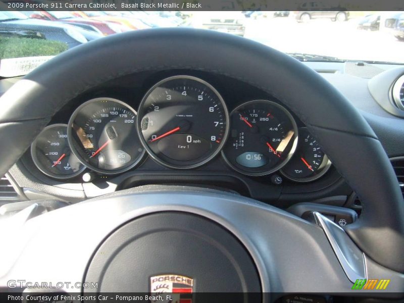 Basalt Black Metallic / Black 2009 Porsche 911 Carrera Cabriolet