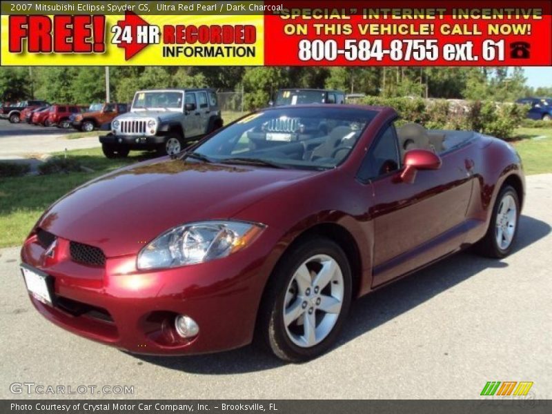 Ultra Red Pearl / Dark Charcoal 2007 Mitsubishi Eclipse Spyder GS