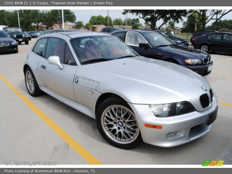 Titanium Silver Metallic / Dream Red 2002 BMW Z3 3.0i Coupe