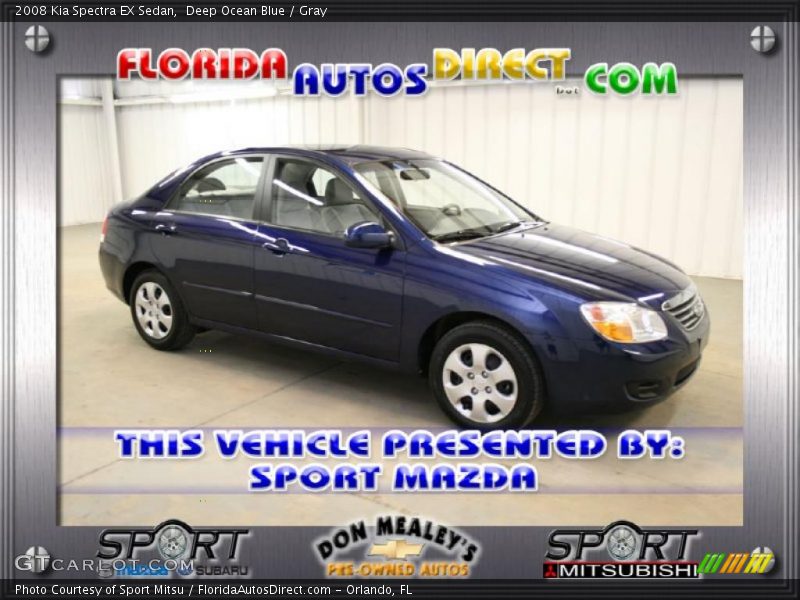 Deep Ocean Blue / Gray 2008 Kia Spectra EX Sedan