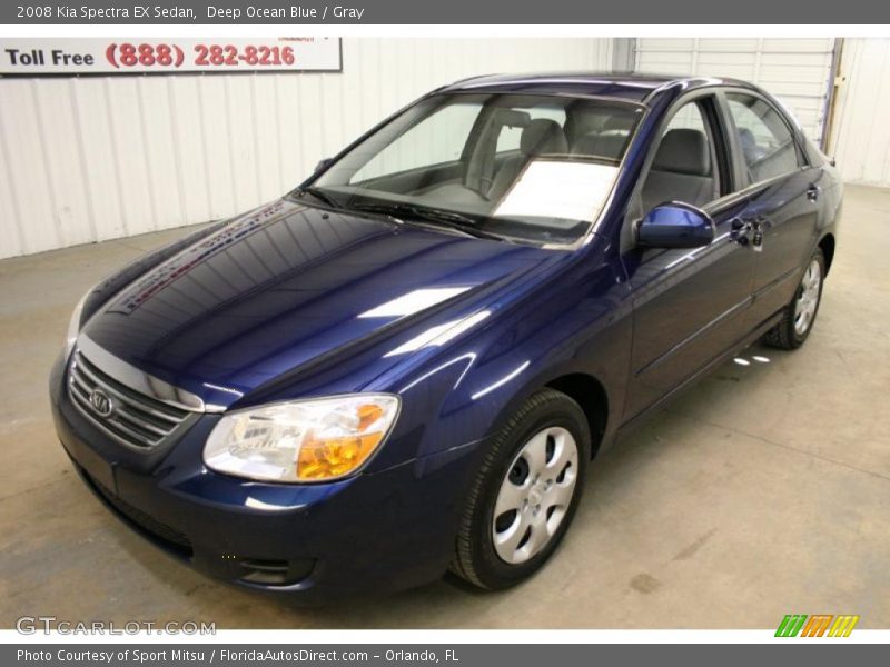 Deep Ocean Blue / Gray 2008 Kia Spectra EX Sedan