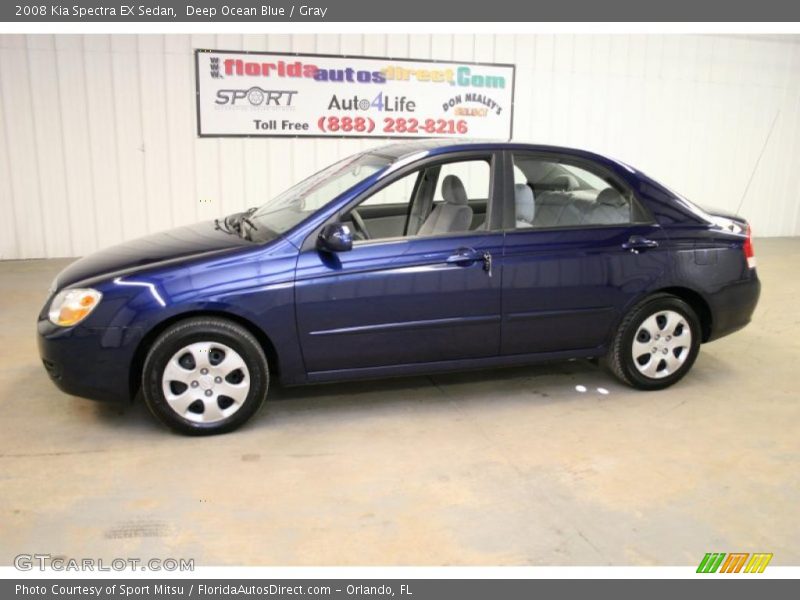 Deep Ocean Blue / Gray 2008 Kia Spectra EX Sedan