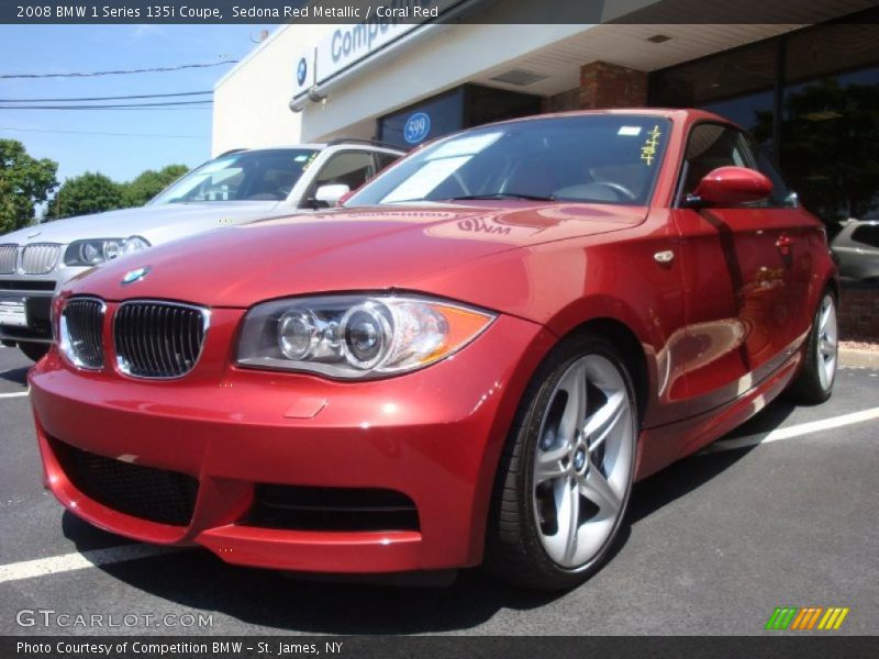 Sedona Red Metallic / Coral Red 2008 BMW 1 Series 135i Coupe