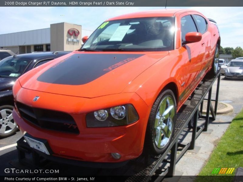 HEMI Orange Pearl / Dark Slate Gray 2008 Dodge Charger R/T Daytona