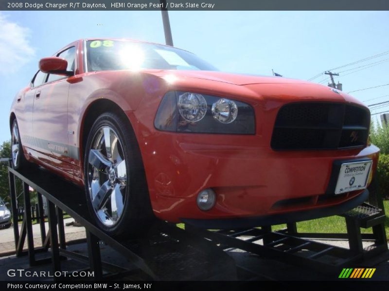 HEMI Orange Pearl / Dark Slate Gray 2008 Dodge Charger R/T Daytona