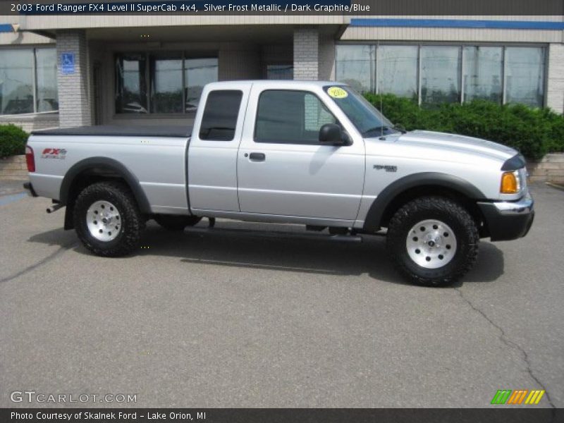 Silver Frost Metallic / Dark Graphite/Blue 2003 Ford Ranger FX4 Level II SuperCab 4x4