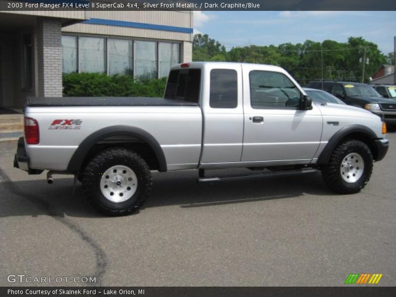 Silver Frost Metallic / Dark Graphite/Blue 2003 Ford Ranger FX4 Level II SuperCab 4x4