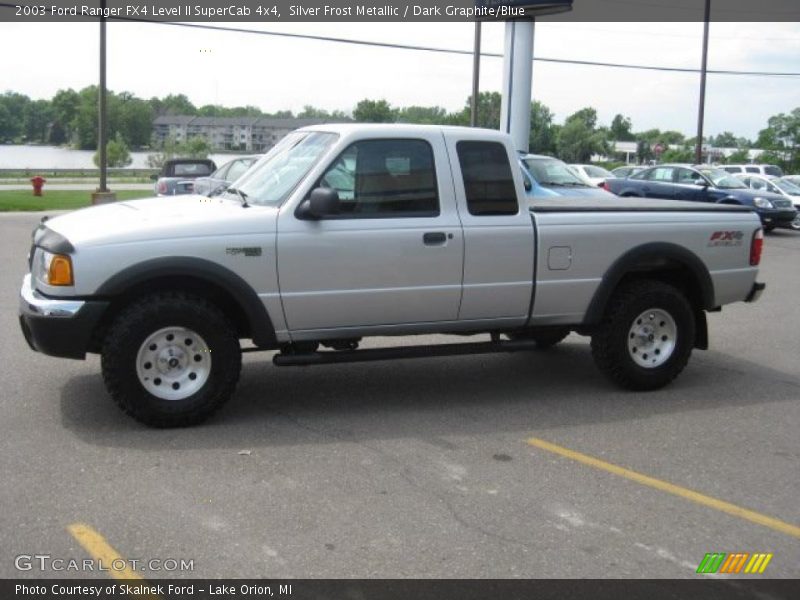 Silver Frost Metallic / Dark Graphite/Blue 2003 Ford Ranger FX4 Level II SuperCab 4x4