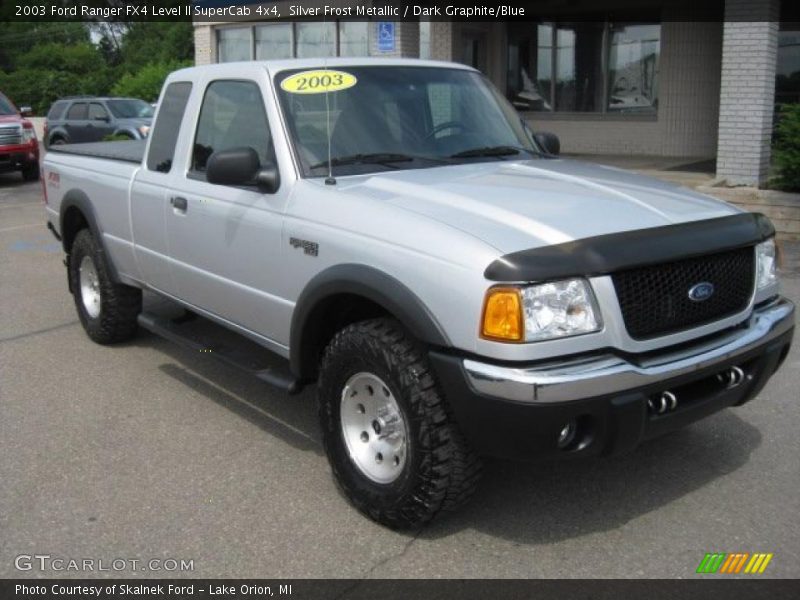 Silver Frost Metallic / Dark Graphite/Blue 2003 Ford Ranger FX4 Level II SuperCab 4x4