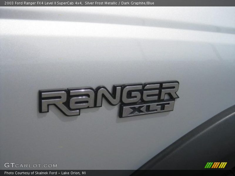 Silver Frost Metallic / Dark Graphite/Blue 2003 Ford Ranger FX4 Level II SuperCab 4x4