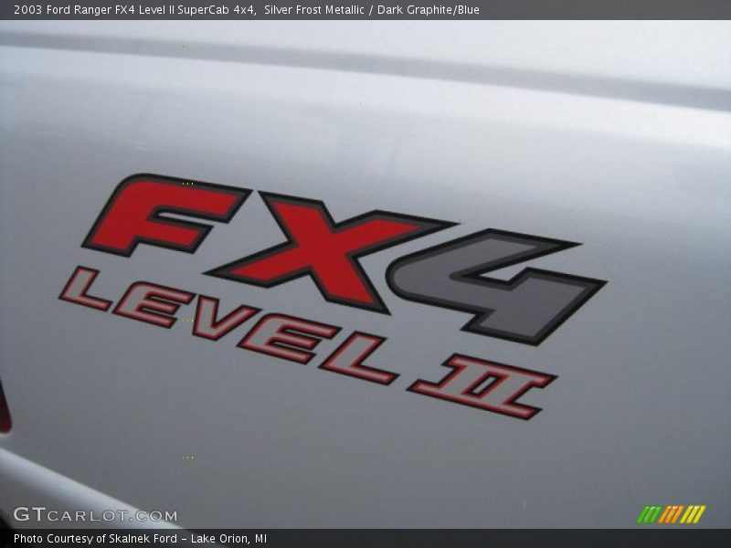 Silver Frost Metallic / Dark Graphite/Blue 2003 Ford Ranger FX4 Level II SuperCab 4x4