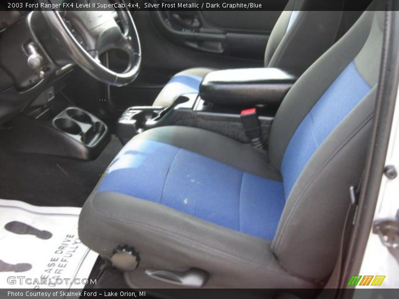 Silver Frost Metallic / Dark Graphite/Blue 2003 Ford Ranger FX4 Level II SuperCab 4x4