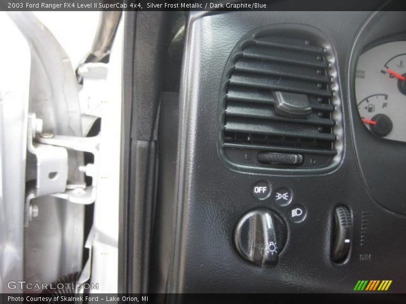 Silver Frost Metallic / Dark Graphite/Blue 2003 Ford Ranger FX4 Level II SuperCab 4x4