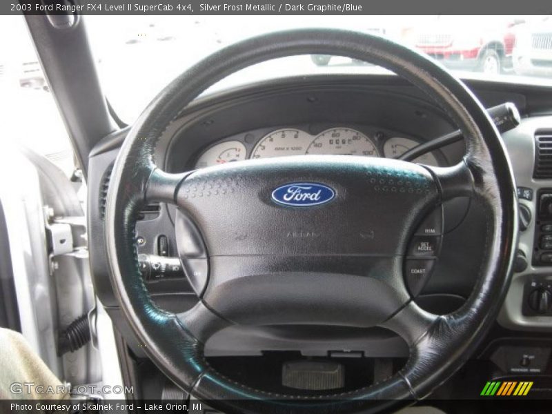 Silver Frost Metallic / Dark Graphite/Blue 2003 Ford Ranger FX4 Level II SuperCab 4x4