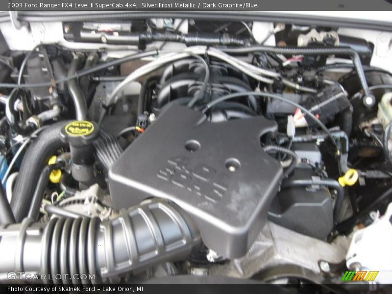 Silver Frost Metallic / Dark Graphite/Blue 2003 Ford Ranger FX4 Level II SuperCab 4x4
