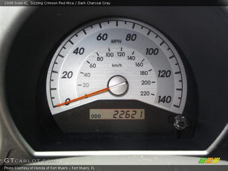 Sizzling Crimson Red Mica / Dark Charcoal Gray 2008 Scion tC