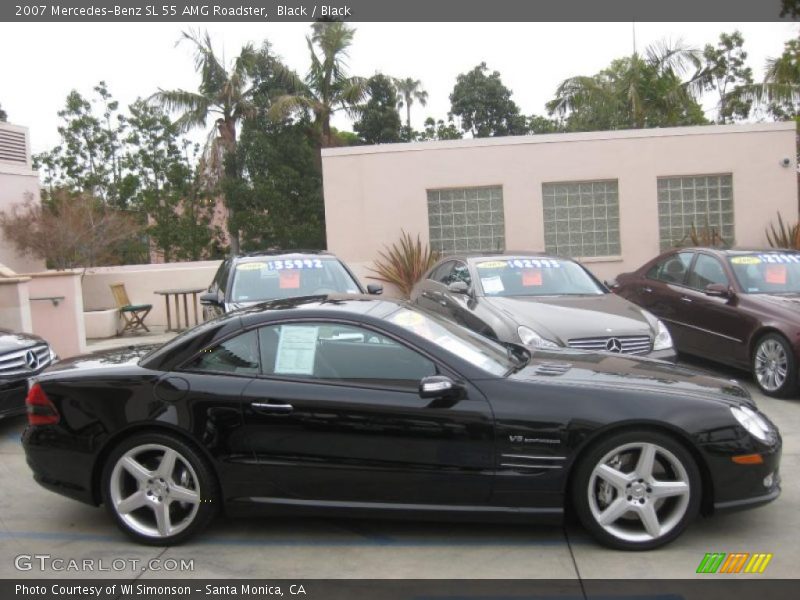 Black / Black 2007 Mercedes-Benz SL 55 AMG Roadster