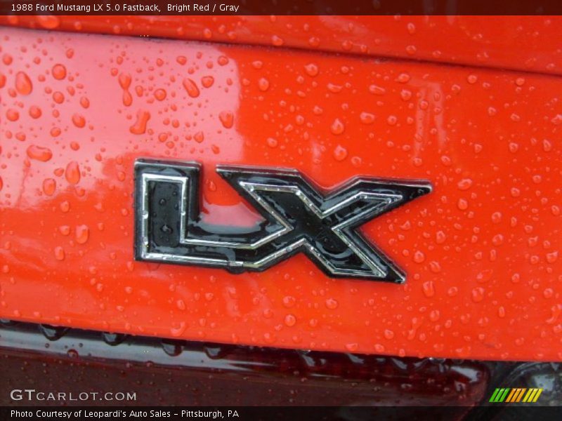 Bright Red / Gray 1988 Ford Mustang LX 5.0 Fastback