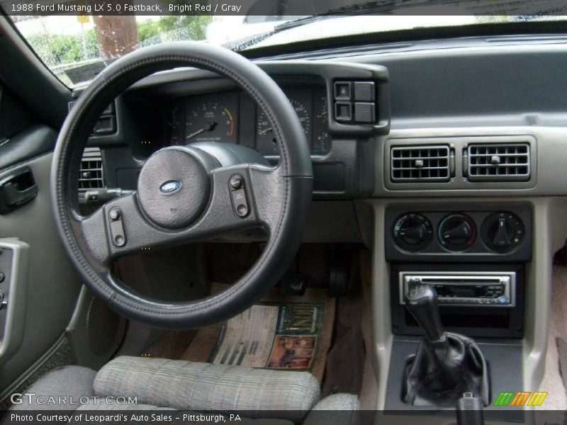 Bright Red / Gray 1988 Ford Mustang LX 5.0 Fastback