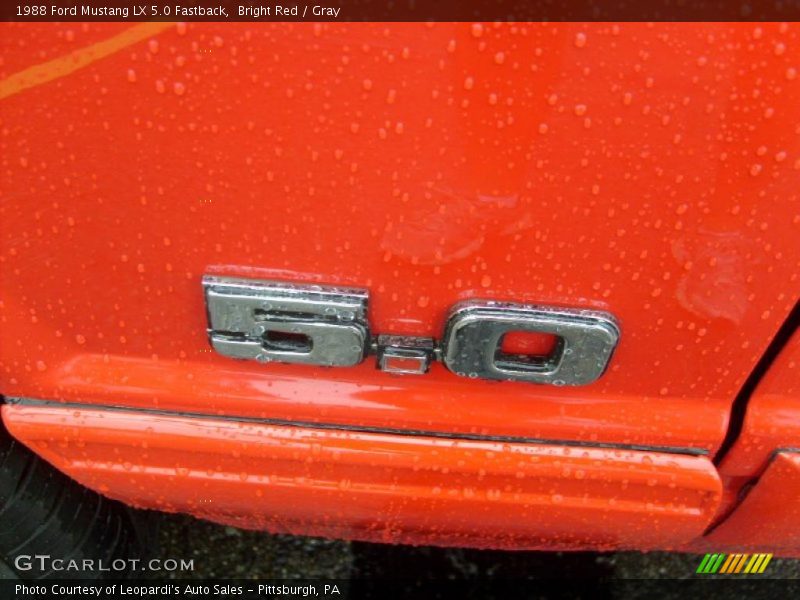 Bright Red / Gray 1988 Ford Mustang LX 5.0 Fastback