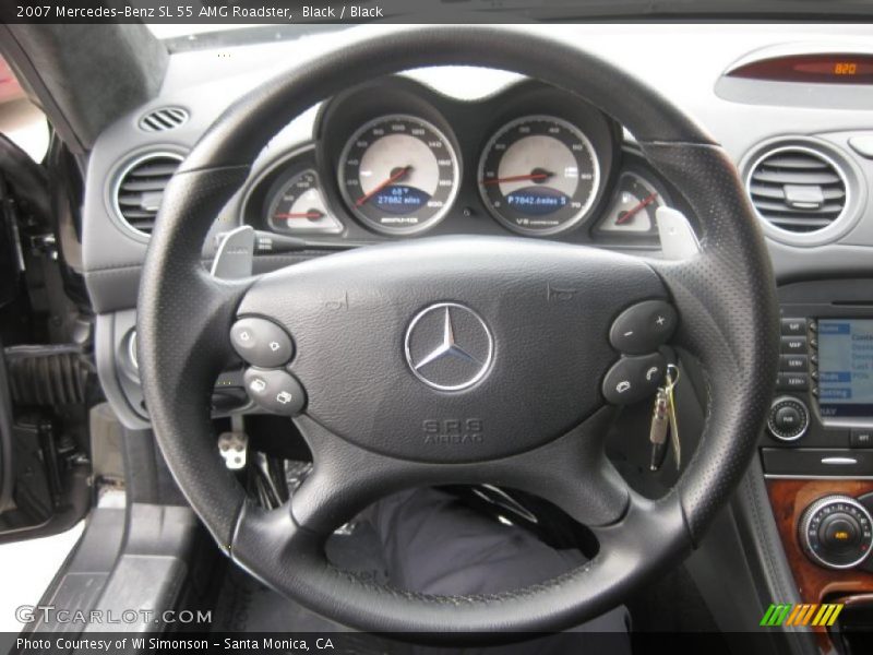 Black / Black 2007 Mercedes-Benz SL 55 AMG Roadster