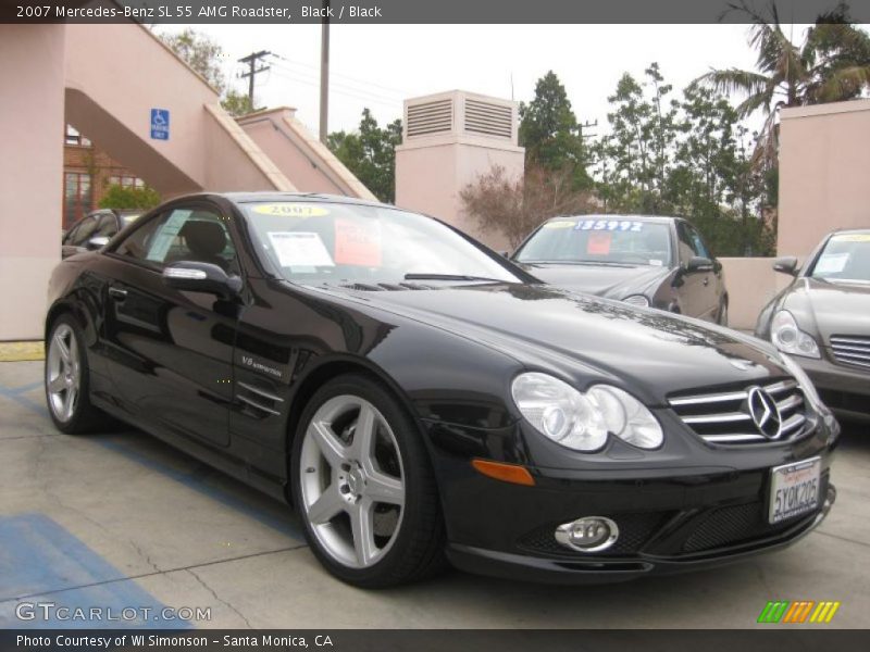 Black / Black 2007 Mercedes-Benz SL 55 AMG Roadster