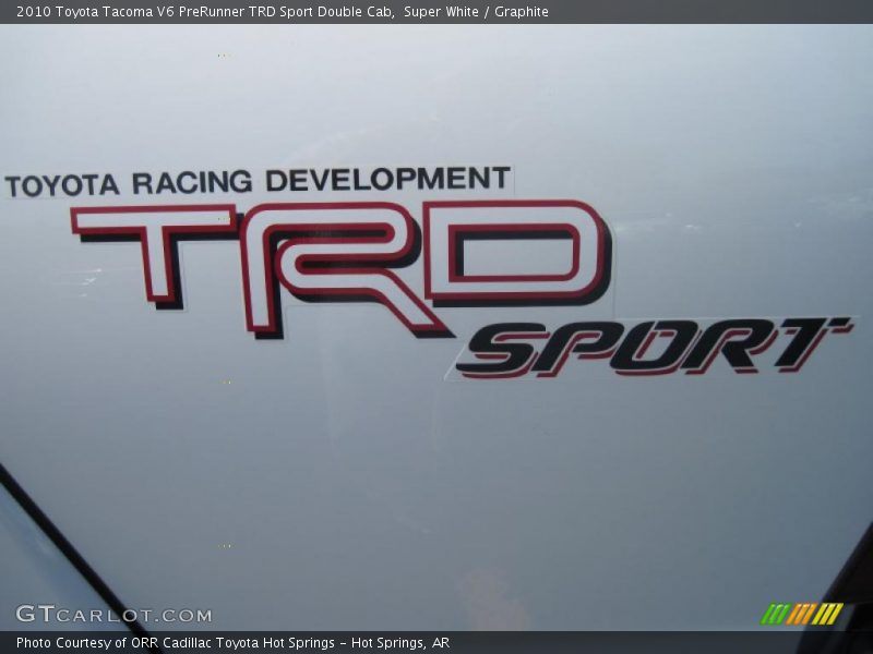 Super White / Graphite 2010 Toyota Tacoma V6 PreRunner TRD Sport Double Cab