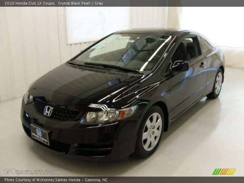 Crystal Black Pearl / Gray 2010 Honda Civic LX Coupe