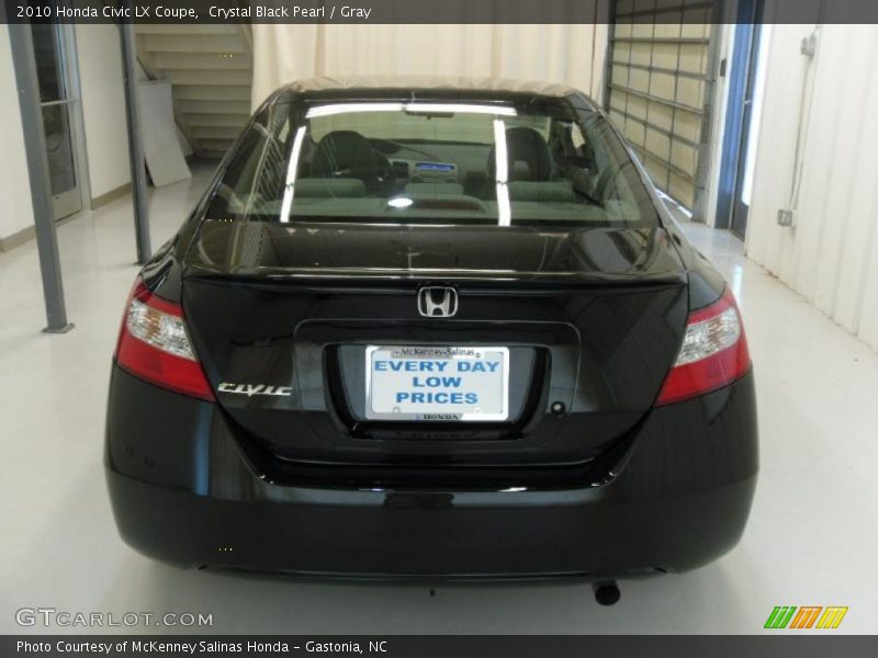 Crystal Black Pearl / Gray 2010 Honda Civic LX Coupe