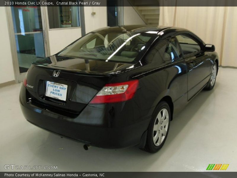 Crystal Black Pearl / Gray 2010 Honda Civic LX Coupe