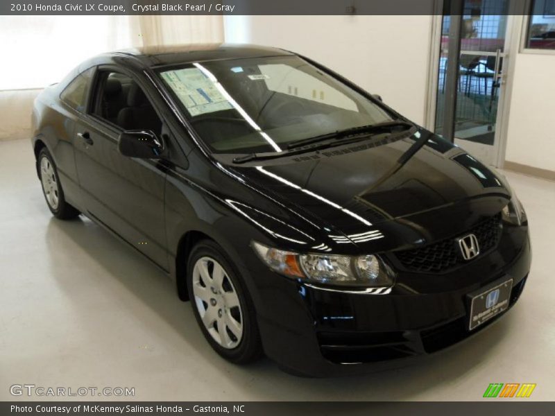 Crystal Black Pearl / Gray 2010 Honda Civic LX Coupe